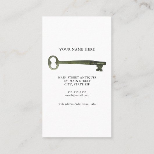 アンティークストアスケルトン鍵 名刺 (裏面)