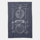 アンティークストップ時計， 1889特許スケッチ キッチンタオル (縦)