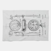アンティークストップ時計， 1889特許スケッチ キッチンタオル (横)