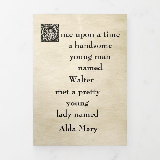 アンティークストーリーブックスタイル写真75周年記念 三つ折り招待状 (カバー)