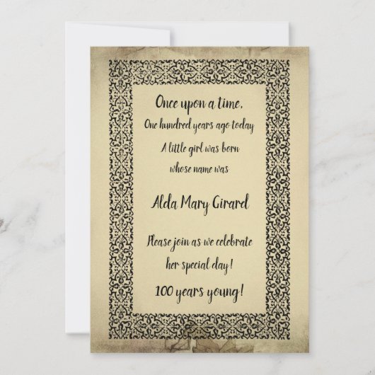 アンティークストーリーブックページ100代誕生日 (正面)