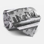 アンティークストーンヘンジウッドカットストーンサークル版木、銅版、版画 ネクタイ (ロール)