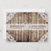 アンティークスパークルホワイトレース結婚式招待状 招待状 (正面)