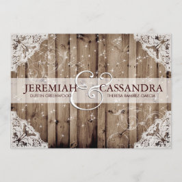 アンティークスパークルホワイトレース結婚式招待状 招待状