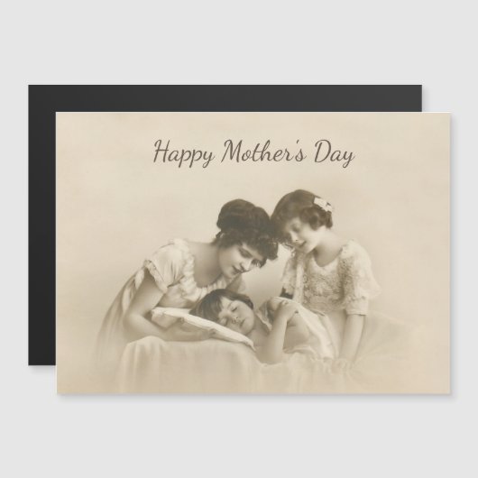 アンティークセピアポートレートの親子 (正面/裏面)