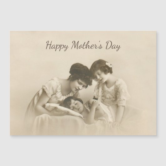 アンティークセピアポートレートの親子 (正面)