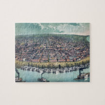 アンティークセントルイスの空中地図ミズーリ州，1859年