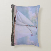 アンティークセーリングシップSloopヨットセーリングボート海 アクセントクッション (裏面(縦))