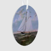 アンティークセーリングシップSloopヨットセーリングボート海 オーナメント (正面)
