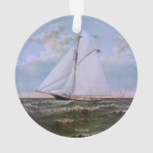 アンティークセーリングシップSloopヨットセーリングボート海 オーナメント (裏面)