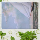 アンティークセーリングシップSloopヨットセーリングボート海 キッチンタオル (折り畳み)