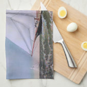 アンティークセーリングシップSloopヨットセーリングボート海 キッチンタオル (四つ折り)