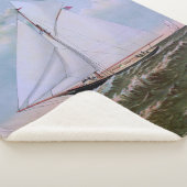 アンティークセーリングシップSloopヨットセーリングボート海 シェルパブランケット (3/4)