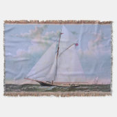 アンティークセーリングシップSloopヨットセーリングボート海 スローブランケット (正面)