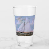アンティークセーリングシップSloopヨットセーリングボート海 タンブラーグラス (正面)