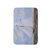 アンティークセーリングシップSloopヨットセーリングボート海 バスマット (正面縦)