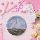 アンティークセーリングシップSloopヨットセーリングボート海 ペーパープレート (パーティー)