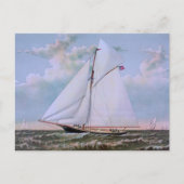 アンティークセーリングシップSloopヨットセーリングボート海 ポストカード (正面)