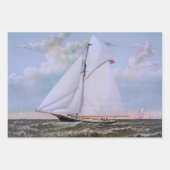 アンティークセーリングシップSloopヨットセーリングボート海 ラッピングペーパーシート (正面)