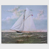 アンティークセーリングシップSloopヨットセーリングボート海 ラッピングペーパー (フラット)