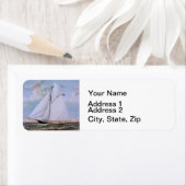 アンティークセーリングシップSloopヨットセーリングボート海 ラベル (インサイチュ)