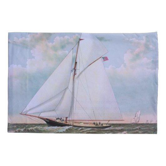 アンティークセーリングシップSloopヨットセーリングボート海 枕カバー (裏面)