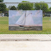 アンティークセーリングシップSloopヨットセーリングボート海 横断幕 (インサイチュ)