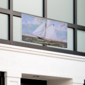 アンティークセーリングシップSloopヨットセーリングボート海 横断幕 (ビルの外側)