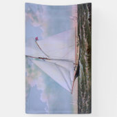 アンティークセーリングシップSloopヨットセーリングボート海 横断幕 (縦)