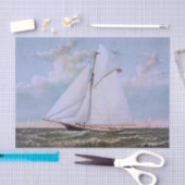 アンティークセーリングシップSloopヨットセーリングボート海 薄葉紙 (クラフト)