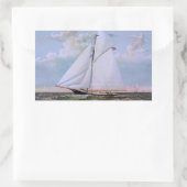 アンティークセーリングシップSloopヨットセーリングボート海 長方形シール (バッグ)