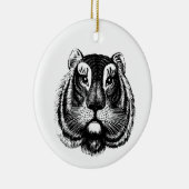 アンティークタイガー猫 セラミックオーナメント (右)