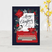 アンティークタイプライターでお母さんにメリークリスマス  カード (黄色い花)