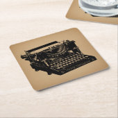 アンティークタイプライターファッションド古いタイプライター スクエアペーパーコースター (アングル)