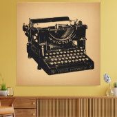 アンティークタイプライター旧タイプライターファッションドー キャンバスプリント (インサイチュ (リビング))