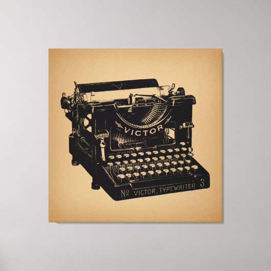 アンティークタイプライター旧タイプライターファッションドー キャンバスプリント (正面)
