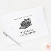アンティークタイプライター蔵書票 スクエアシール (封筒)