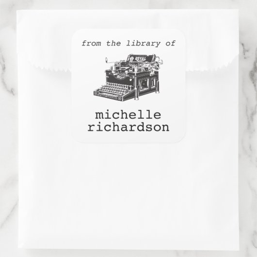 アンティークタイプライター蔵書票 スクエアシール (バッグ)