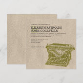 アンティークタイプライター鍵結婚式招待状 招待状 (正面/裏面)