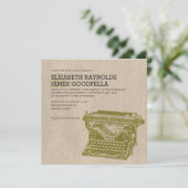 アンティークタイプライター鍵結婚式招待状 招待状 (スタンド正面)