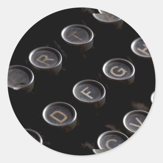 アンティークタイプライター鍵 ラウンドシール (正面)