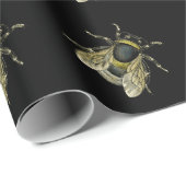 アンティークタイポグラフィーハニービーイラストレーション ラッピングペーパー (ロールコーナー)