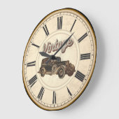 アンティークタイムローマ数字ヴィンテージカー ラージ壁時計 (傾斜)