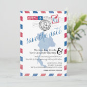 アンティークタイランドエアメール日付を保存 セーブザデート (スタンド正面)