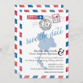 アンティークタイランドエアメール日付を保存 セーブザデート (正面/裏面)