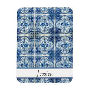 アンティークタイル(Delft Blue)カスタマイズ可能 マグネット
