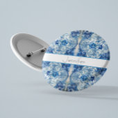 アンティークタイル(Delft Blue)、カスタマイズ可能 缶バッジ