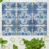 アンティークタイルinデルフトブルー キッチンタオル (折り畳み)