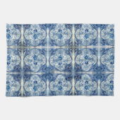 アンティークタイルinデルフトブルー キッチンタオル (横)