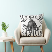 アンティークタコと触手ブラック クッション (椅子)